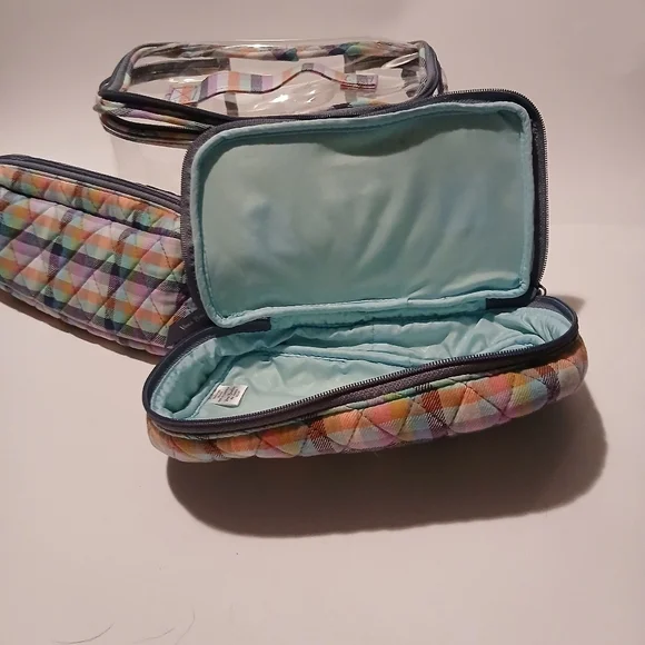 Vera Bradly 2 Piece Cosmetic Bags With Carry Case - Picture 4 of 7